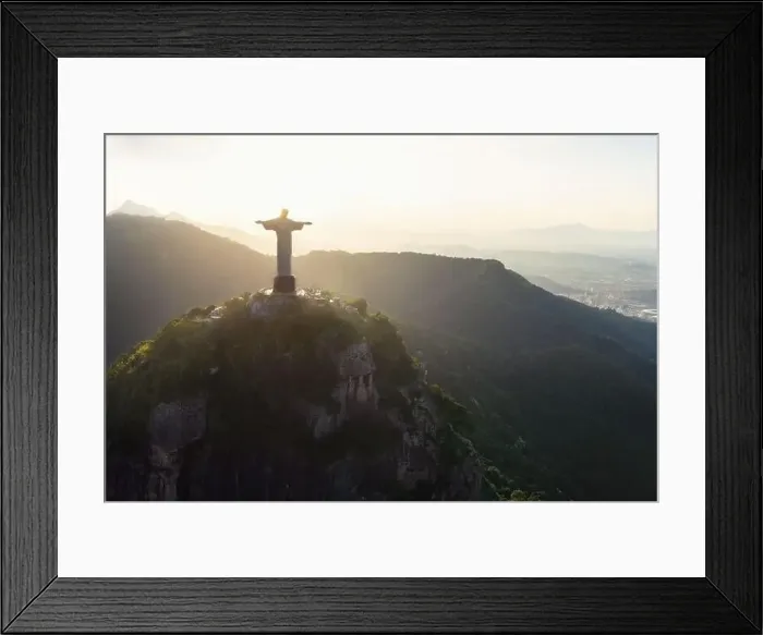 Framed Print : Christ the Redeemer Statue on top of Corcovado Mountain at sunset - Rio de Janeiro, Brazil Framed Print : Christ the Redeemer Statue on top of Corcovado Mountain at sunset - Rio de Janeiro, Brazil