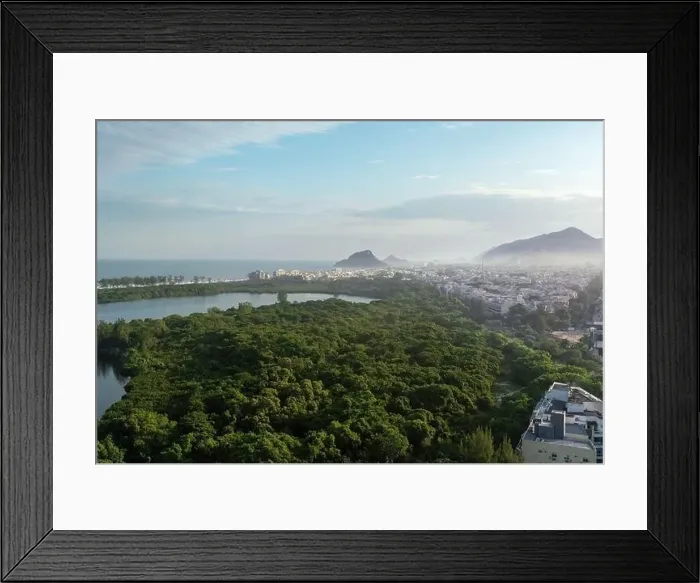 Framed Print : Aerial view of Marapendi Lagoon and Reserve at Barra da Tijuca - Rio de Janeiro, Brazil Framed Print : Aerial view of Marapendi Lagoon and Reserve at Barra da Tijuca - Rio de Janeiro, Brazil