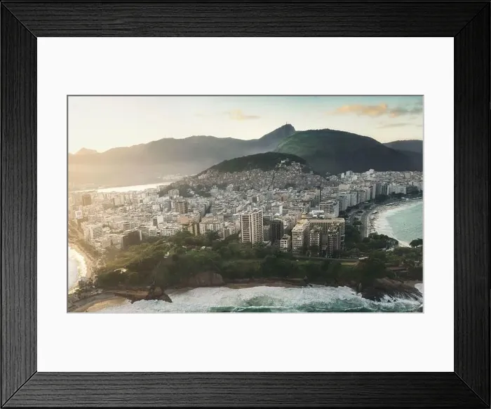 Framed Print : Aerial view of Arpoador with Corcovado Mountain - Rio de Janeiro, Brazil Framed Print : Aerial view of Arpoador with Corcovado Mountain - Rio de Janeiro, Brazil