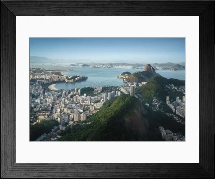 Framed Print : Aerial view of Sugarloaf Mountain and Guanabara Bay - Rio de Janeiro, Brazil Framed Print : Aerial view of Sugarloaf Mountain and Guanabara Bay - Rio de Janeiro, Brazil