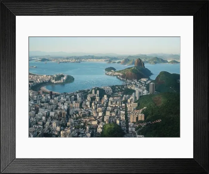 Framed Print : Aerial view of Sugarloaf Mountain and Guanabara Bay - Rio de Janeiro, Brazil Framed Print : Aerial view of Sugarloaf Mountain and Guanabara Bay - Rio de Janeiro, Brazil