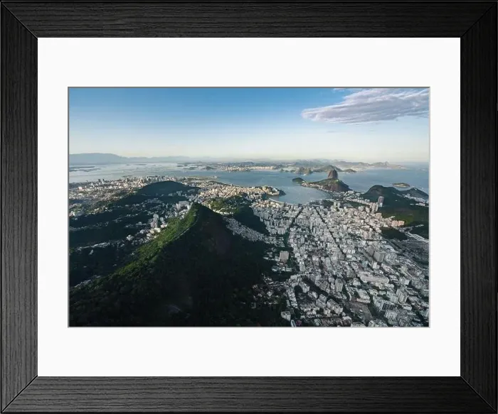 Framed Print : Aerial view of Rio with Sugarloaf Mountain and Guanabara Bay - Rio de Janeiro, Brazil Framed Print : Aerial view of Rio with Sugarloaf Mountain and Guanabara Bay - Rio de Janeiro, Brazil
