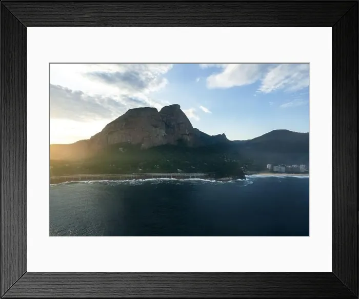 Framed Print : Pedra da Gavea Hill, Elevado do Joa Highway and Pepino Beach - Rio de Janeiro, Brazil Framed Print : Pedra da Gavea Hill, Elevado do Joa Highway and Pepino Beach - Rio de Janeiro, Brazil