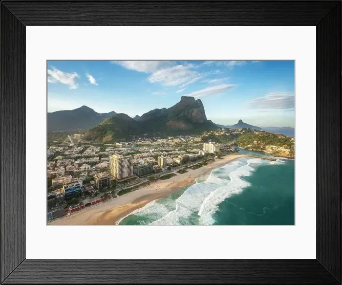 Framed Print : Aerial view of Barra da Tijuca and Pedra da Gavea Hill - Rio de Janeiro, Brazil Framed Print : Aerial view of Barra da Tijuca and Pedra da Gavea Hill - Rio de Janeiro, Brazil