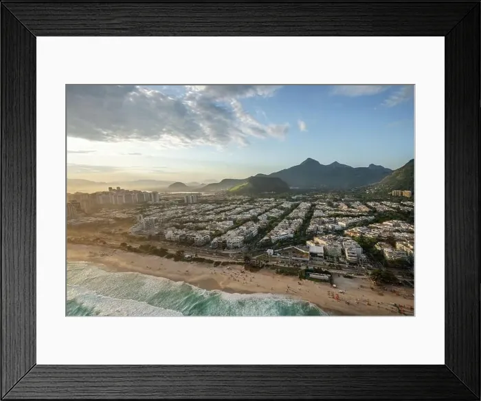 Framed Print : Aerial view of Barra da Tijuca and Pepe beach - Rio de Janeiro, Brazil Framed Print : Aerial view of Barra da Tijuca and Pepe beach - Rio de Janeiro, Brazil