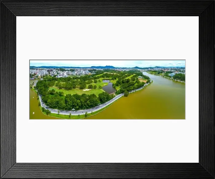 Framed Print : Aerial view of Da Lat city beautiful tourism destination in central highlands Vietnam Framed Print : Aerial view of Da Lat city beautiful tourism destination in central highlands Vietnam