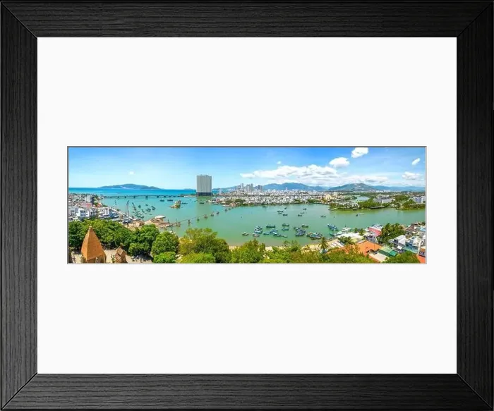 Framed Print : The coastal city of Nha Trang seen from above on a sunny summer afternoon Framed Print : The coastal city of Nha Trang seen from above on a sunny summer afternoon