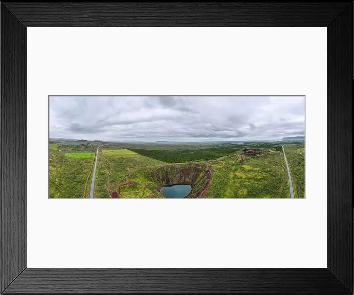 Framed Print : Drone view at Kerio crater on the island of Iceland Framed Print : Drone view at Kerio crater on the island of Iceland