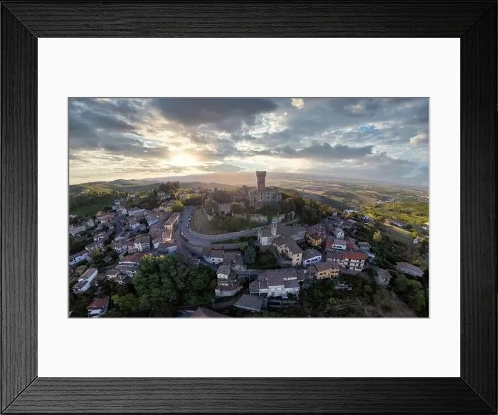 Framed Print : Aerial view of Cigognola Castle - vineyards and countryside in background, Oltrepo Pavese, Pavia, Lombardy, Italy Framed Print : Aerial view of Cigognola Castle - vineyards and countryside in background, Oltrepo Pavese, Pavia, Lombardy, Italy
