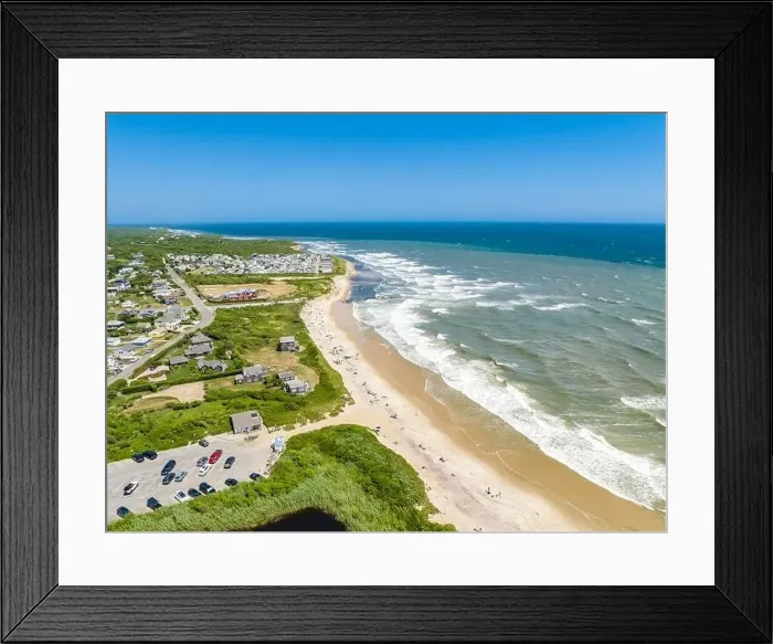 Framed Print : Aerial view of ditch plains on a summer day Framed Print : Aerial view of ditch plains on a summer day