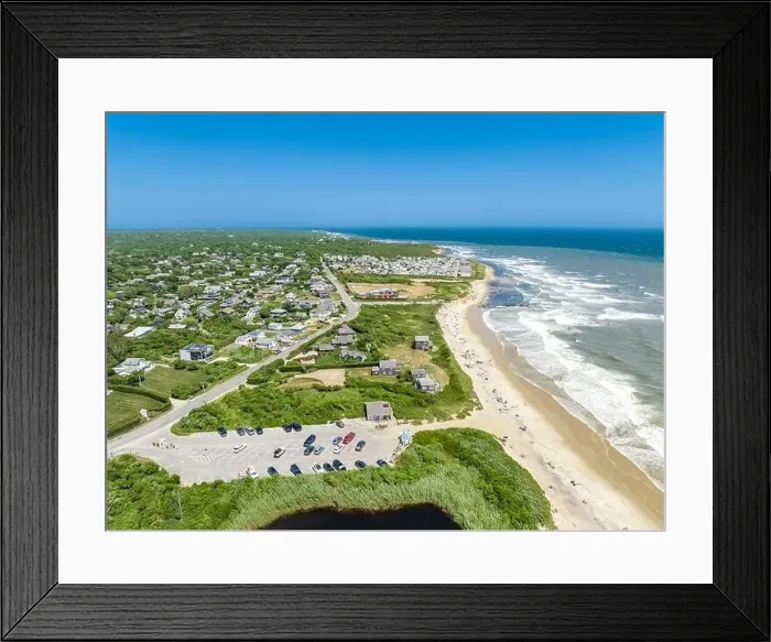 Framed Print : Aerial view of ditch plains on a summer day Framed Print : Aerial view of ditch plains on a summer day