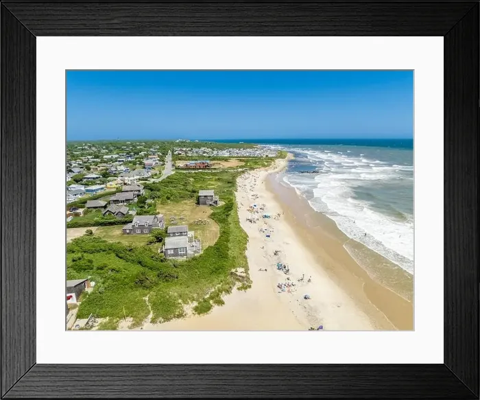 Framed Print : Aerial view of ditch plains on a summer day Framed Print : Aerial view of ditch plains on a summer day