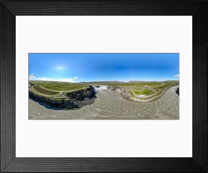 Framed Print : Drone view at Godafoss waterfall on Iceland Framed Print : Drone view at Godafoss waterfall on Iceland