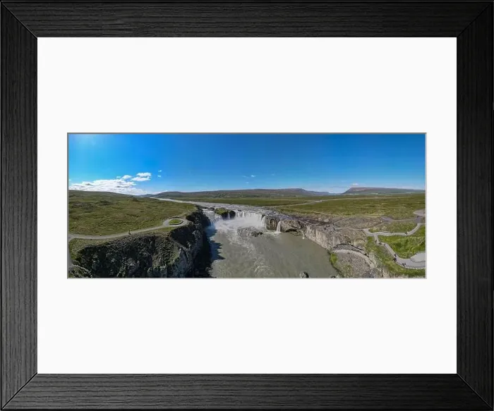 Framed Print : Drone view at Godafoss waterfall on Iceland Framed Print : Drone view at Godafoss waterfall on Iceland