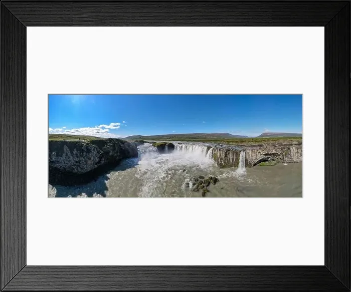 Framed Print : Drone view at Godafoss waterfall on Iceland Framed Print : Drone view at Godafoss waterfall on Iceland