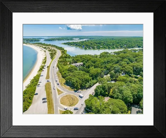 Framed Print : aerial view of paynes creek and long beach Framed Print : aerial view of paynes creek and long beach