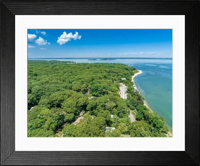 Framed Print : aerail view of Noyac road and area Framed Print : aerail view of Noyac road and area