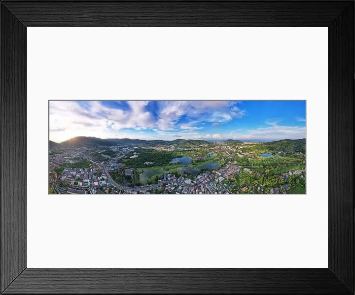 Framed Print : Panorama nature view Aerial view of Kathu district Phuket Thailand from Drone camera High angle view Framed Print : Panorama nature view Aerial view of Kathu district Phuket Thailand from Drone camera High angle view