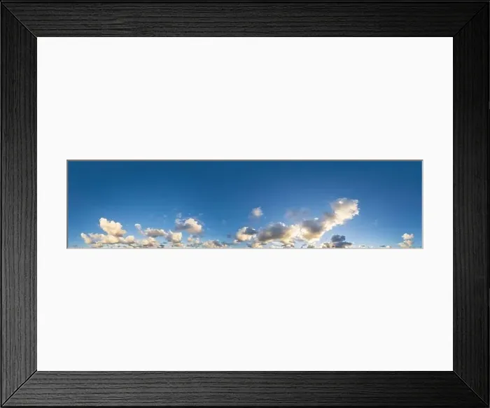 Framed Print : Dark blue sunset sky panorama with Cumulus clouds Framed Print : Dark blue sunset sky panorama with Cumulus clouds