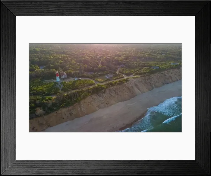 Framed Print : Nauset Beach with Nauset Light, aerial view Framed Print : Nauset Beach with Nauset Light, aerial view