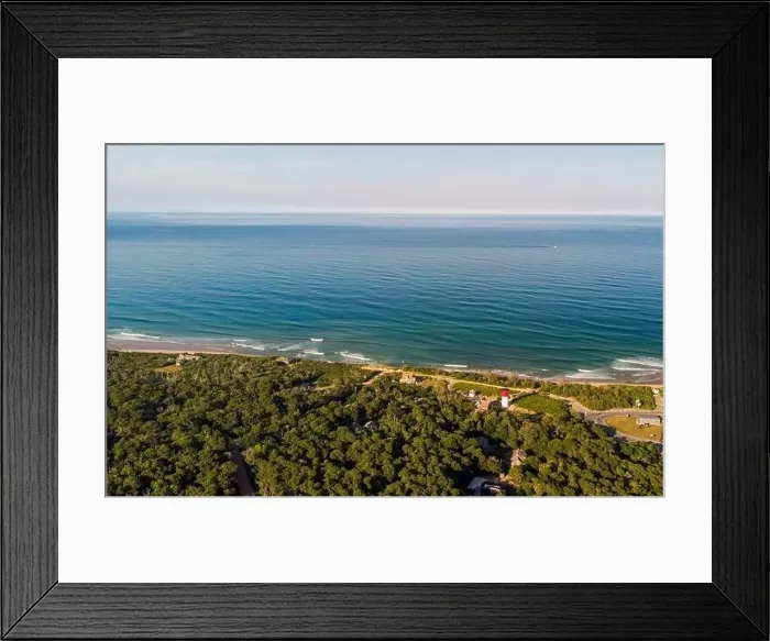 Framed Print : Nauset Beach with Nauset Light, aerial view Framed Print : Nauset Beach with Nauset Light, aerial view