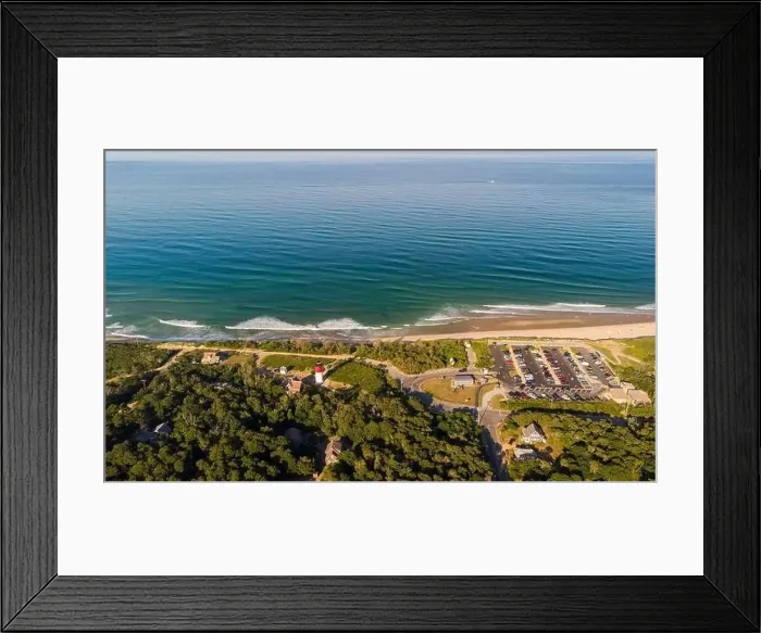 Framed Print : Nauset Beach with Nauset Light, aerial view Framed Print : Nauset Beach with Nauset Light, aerial view