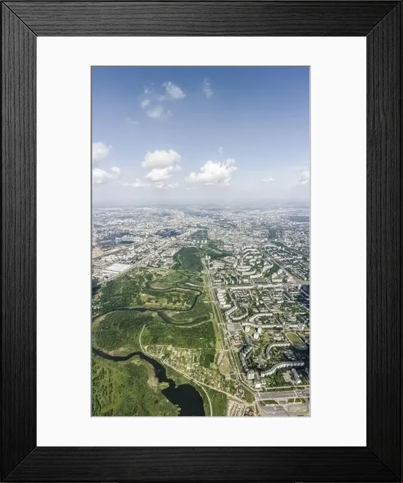 Framed Print : residential neighborhood near green park. overhead view of cityscape on sunny day. vertical aerial panorama Framed Print : residential neighborhood near green park. overhead view of cityscape on sunny day. vertical aerial panorama