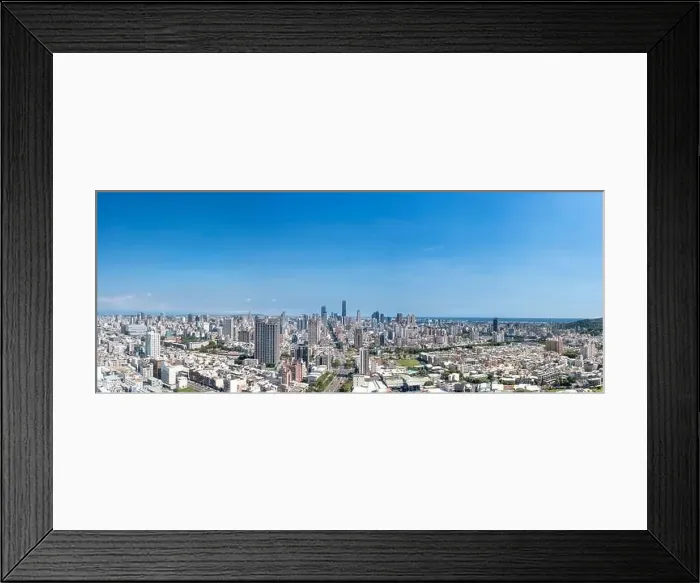 Framed Print : Aerial Panoramic landscape view of Kaohsiung city, Taiwan Framed Print : Aerial Panoramic landscape view of Kaohsiung city, Taiwan