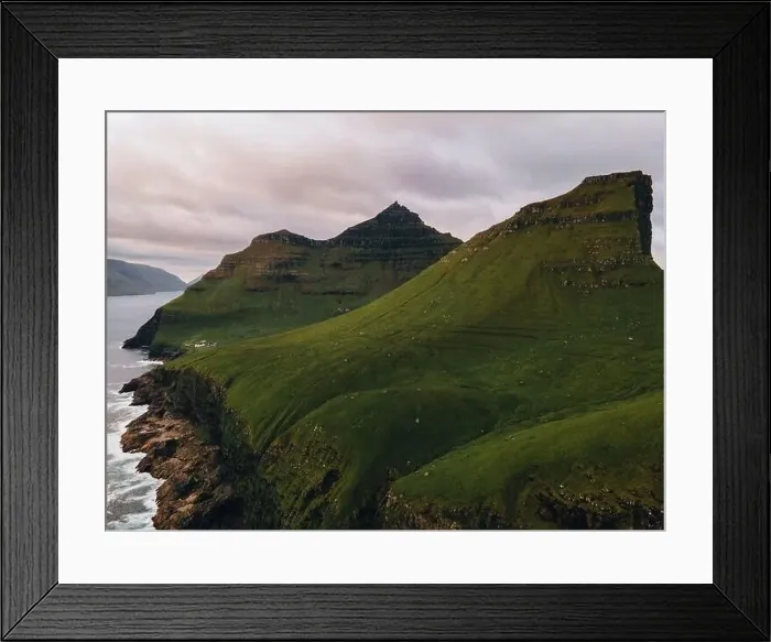 Framed Print : Trøllanes Landscape on the island of Kalsoy in the Faroe Islands Framed Print : Trøllanes Landscape on the island of Kalsoy in the Faroe Islands