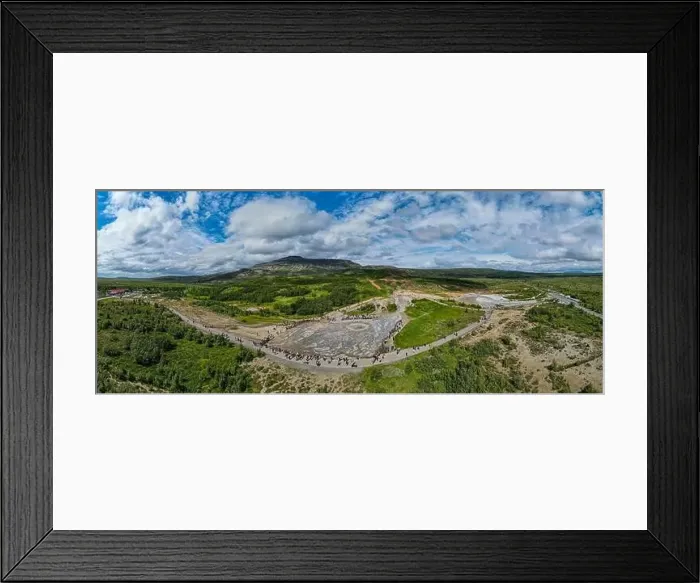 Framed Print : Drone view at the geothermal field of Geysir on Iceland Framed Print : Drone view at the geothermal field of Geysir on Iceland
