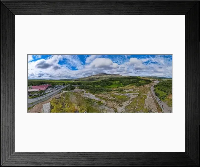 Framed Print : Drone view at the geothermal field of Geysir on Iceland Framed Print : Drone view at the geothermal field of Geysir on Iceland