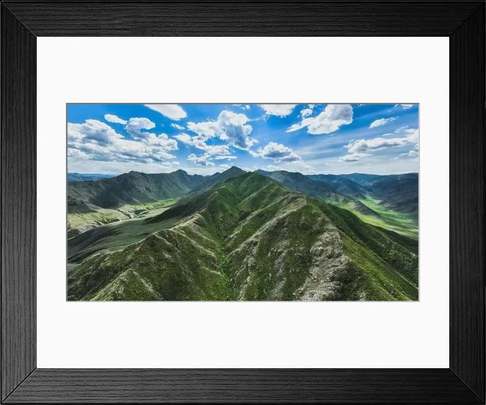 Framed Print : Landscape of mountains and rivers in summer. Aerial view Framed Print : Landscape of mountains and rivers in summer. Aerial view