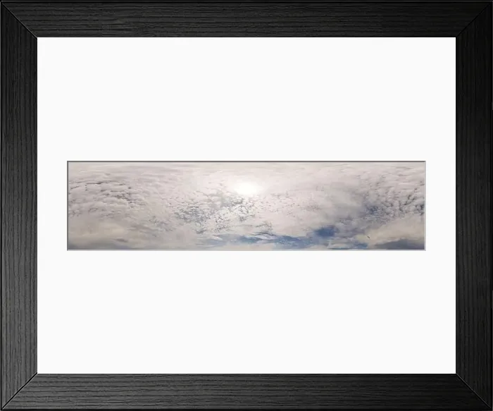 Framed Print : Blue sky with Cumulus clouds Seamless panorama in spherical equirectangular format Framed Print : Blue sky with Cumulus clouds Seamless panorama in spherical equirectangular format