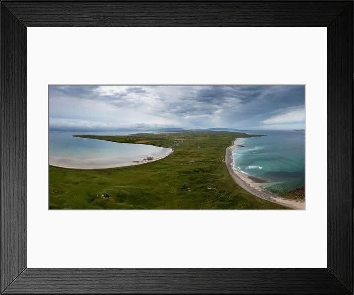 Framed Print : A panorama view of the southern Mullet Peninsula in County Mayo in western Ireland with Elly Bay Beach Framed Print : A panorama view of the southern Mullet Peninsula in County Mayo in western Ireland with Elly Bay Beach