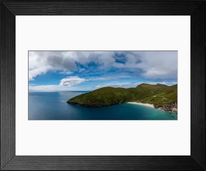 Framed Print : A panorama landscape view of Keem Bay on Achill Island in County Mayo of Ireland Framed Print : A panorama landscape view of Keem Bay on Achill Island in County Mayo of Ireland