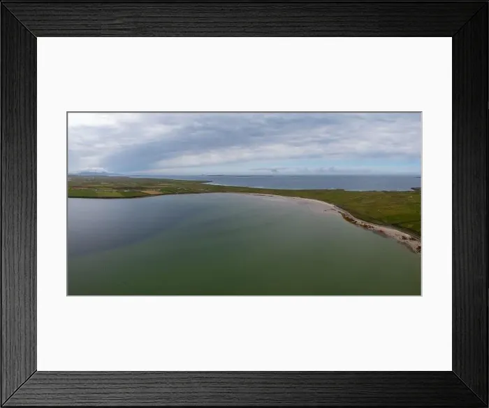 Framed Print : aerial panorama landscape of the beautiful Elly Bay Beach on the Mullet Peninsula of Ireland at low tide Framed Print : aerial panorama landscape of the beautiful Elly Bay Beach on the Mullet Peninsula of Ireland at low tide