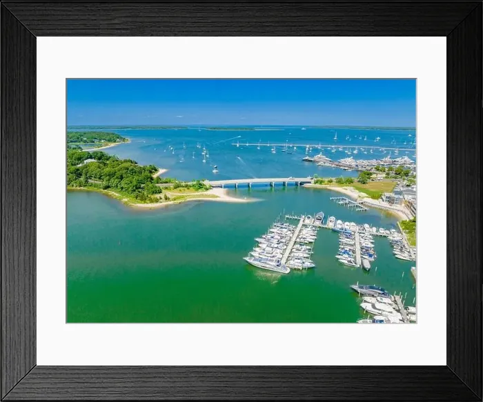 Framed Print : Aerial view of Sag Harbor Cove and Lance Cpl. Jordan Haerter Veterans memorial bridge, Sag Harbor, NY Framed Print : Aerial view of Sag Harbor Cove and Lance Cpl. Jordan Haerter Veterans memorial bridge, Sag Harbor, NY