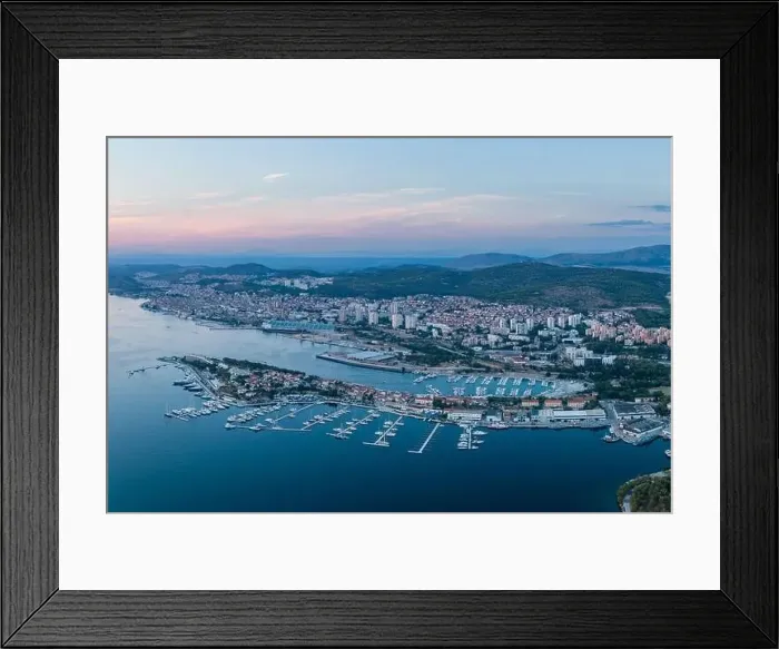 Framed Print : Aerial panorama of Sibenik, Croatia at sunset Framed Print : Aerial panorama of Sibenik, Croatia at sunset