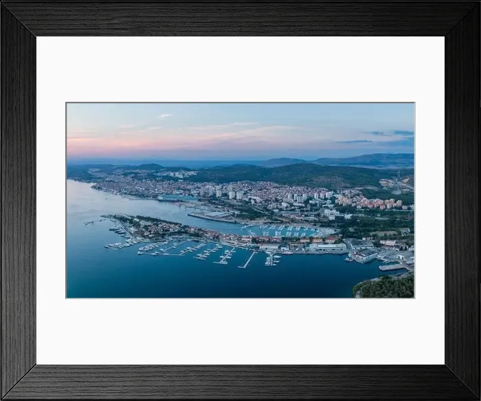 Framed Print : Aerial panorama of Sibenik, Croatia at sunset Framed Print : Aerial panorama of Sibenik, Croatia at sunset
