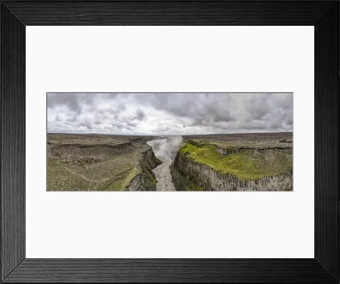 Framed Print : Drone view at Dettifoss waterfall on Iceland Framed Print : Drone view at Dettifoss waterfall on Iceland