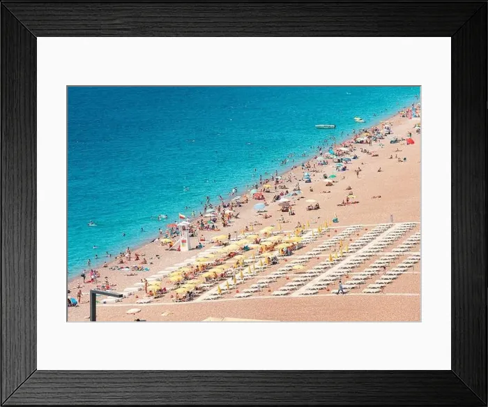 Framed Print : 04 June 2022, Antalya, Turkey: Crowded city beach with hundreds of vacationers and tourists resting Framed Print : 04 June 2022, Antalya, Turkey: Crowded city beach with hundreds of vacationers and tourists resting