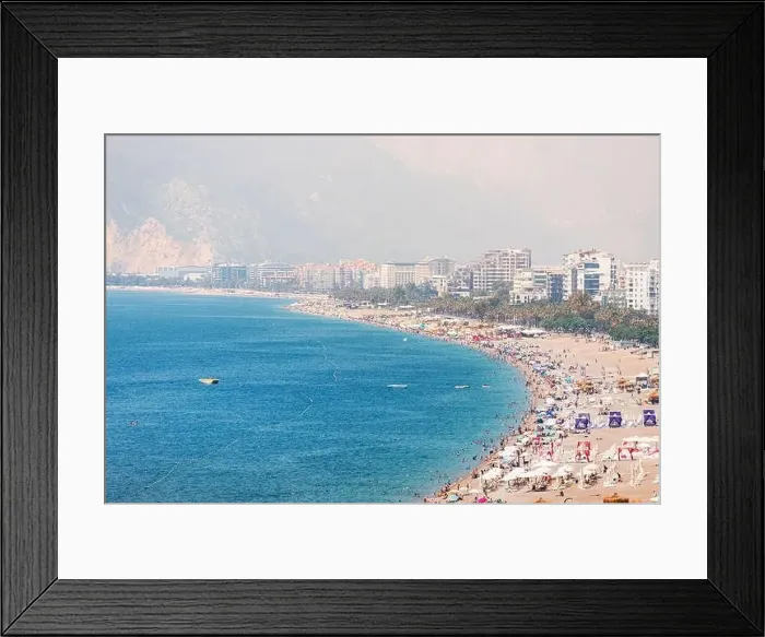Framed Print : 04 June 2022, Antalya, Turkey: Crowded city beach with hundreds of vacationers and tourists resting Framed Print : 04 June 2022, Antalya, Turkey: Crowded city beach with hundreds of vacationers and tourists resting