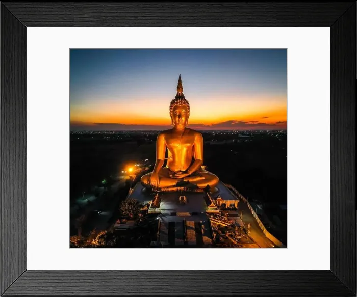 Framed Print : Big Buddha during sunset at Wat Muang in Ang Thong, Thailand Framed Print : Big Buddha during sunset at Wat Muang in Ang Thong, Thailand
