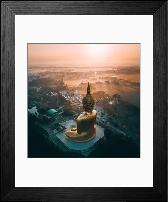 Framed Print : Big Buddha during sunset at Wat Muang in Ang Thong, Thailand Framed Print : Big Buddha during sunset at Wat Muang in Ang Thong, Thailand