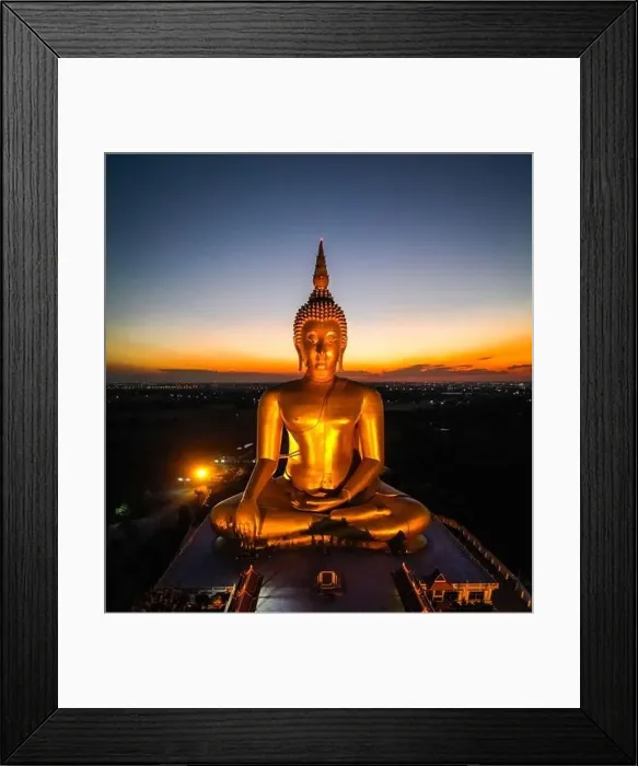 Framed Print : Big Buddha during sunset at Wat Muang in Ang Thong, Thailand Framed Print : Big Buddha during sunset at Wat Muang in Ang Thong, Thailand