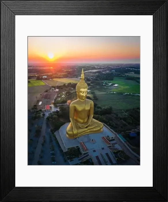 Framed Print : Big Buddha during sunset at Wat Muang in Ang Thong, Thailand Framed Print : Big Buddha during sunset at Wat Muang in Ang Thong, Thailand