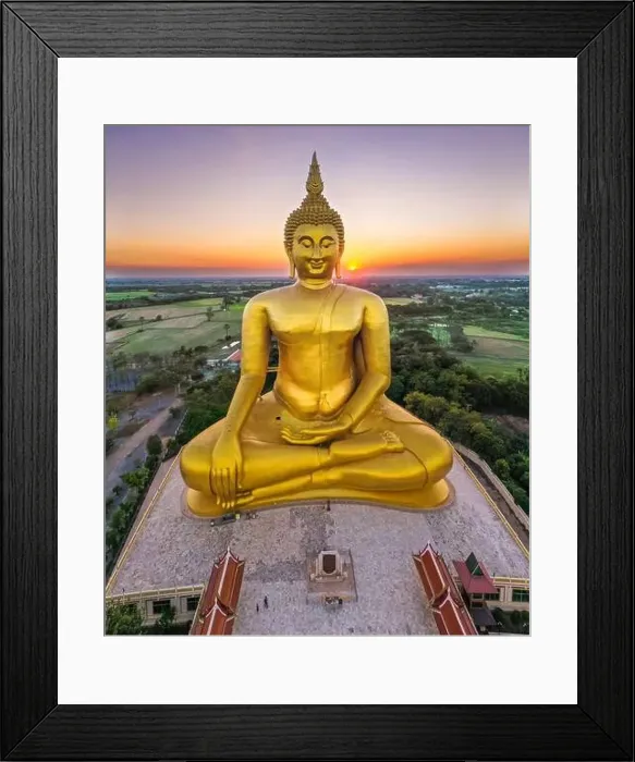 Framed Print : Big Buddha during sunset at Wat Muang in Ang Thong, Thailand Framed Print : Big Buddha during sunset at Wat Muang in Ang Thong, Thailand