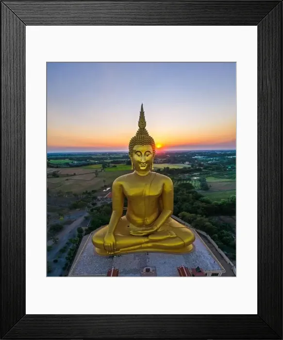 Framed Print : Big Buddha during sunset at Wat Muang in Ang Thong, Thailand Framed Print : Big Buddha during sunset at Wat Muang in Ang Thong, Thailand