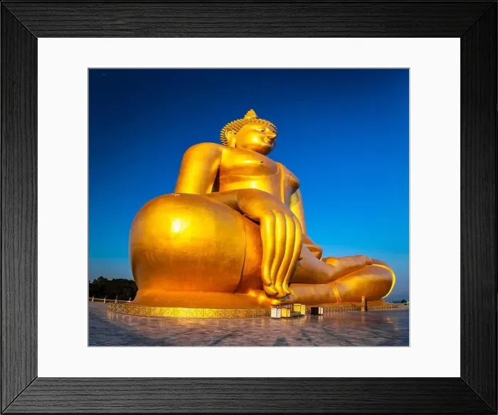 Framed Print : Big Buddha during sunset at Wat Muang in Ang Thong, Thailand Framed Print : Big Buddha during sunset at Wat Muang in Ang Thong, Thailand