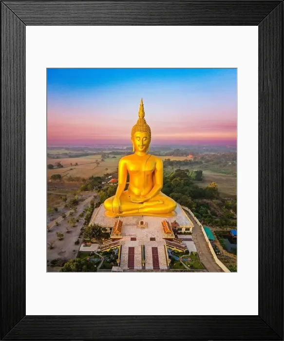 Framed Print : Big Buddha during sunset at Wat Muang in Ang Thong, Thailand Framed Print : Big Buddha during sunset at Wat Muang in Ang Thong, Thailand